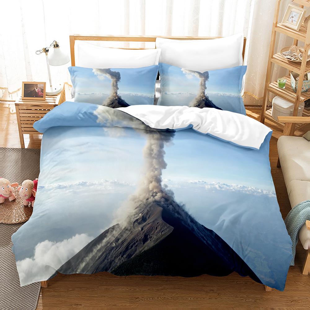 Volcanic Beding Set Single Twin Ful Quen King-Sized Dimensionsd Dimensions Desert Bed Linen Set Aldult Kid Bedrom Thre-piece Suits 3D Print Men