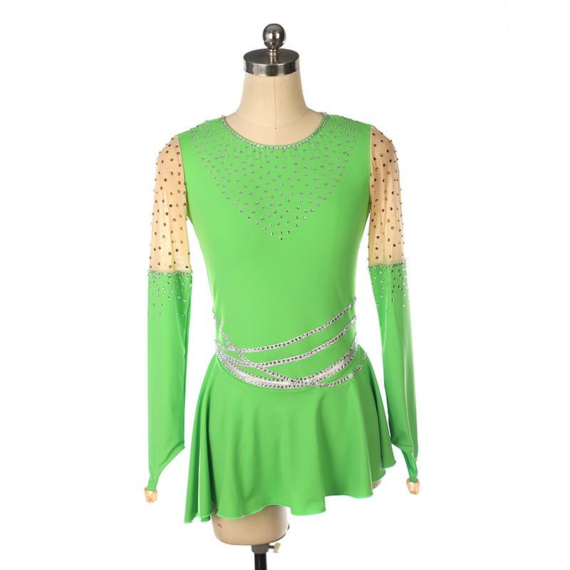 Girls Women Figure Skating Dress Performance Costume With Full Rhinestone Embellishment Sweet Style 2025