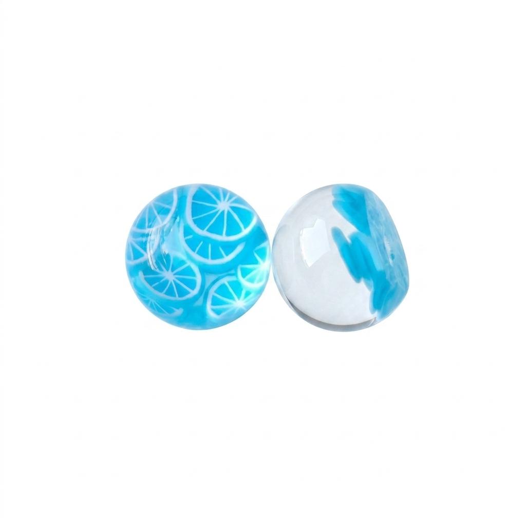 10Pcs 18mm Translucent Fruit Polymer Clay Beads DIY Jewelry Accessories Blue синий