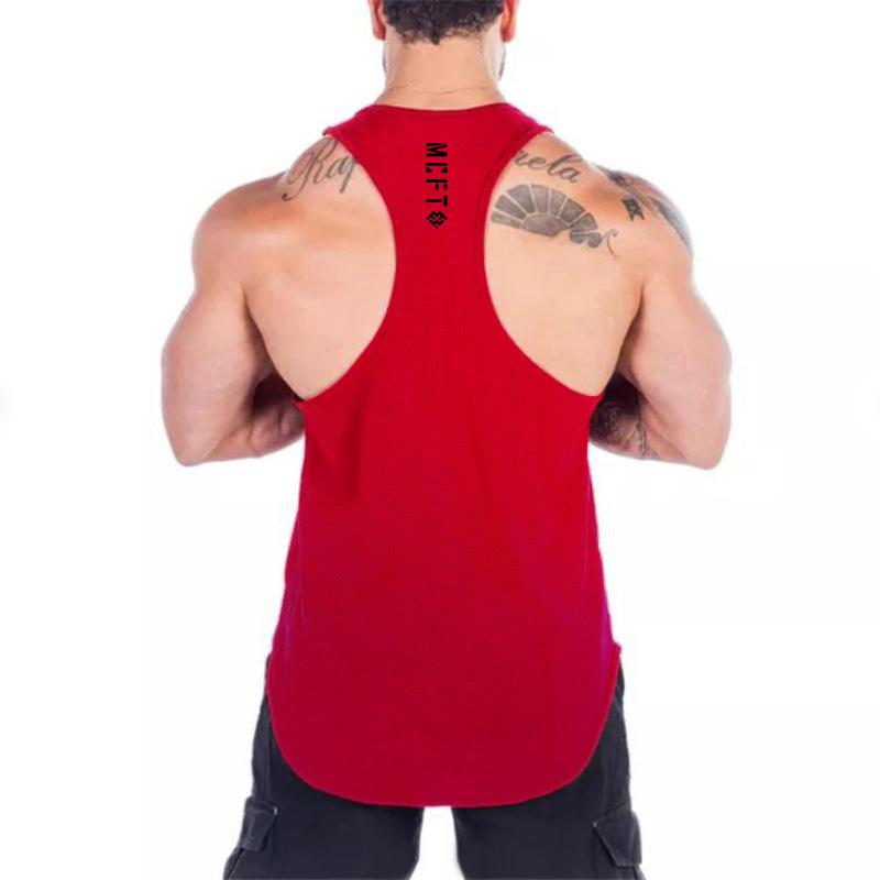 Muscleguys Fitnessstudio Tanktops Herren Bodybuilding Ärmelloses Shirt Sommer Netz Schnelltrocknend Atmungsaktiv Y-Rücken Muskel Westen Fitness Sport T-Shirts