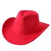 Cowboy hat European and American style big cowboy hat monochrome felt hat men and women big brim outdoor top hat