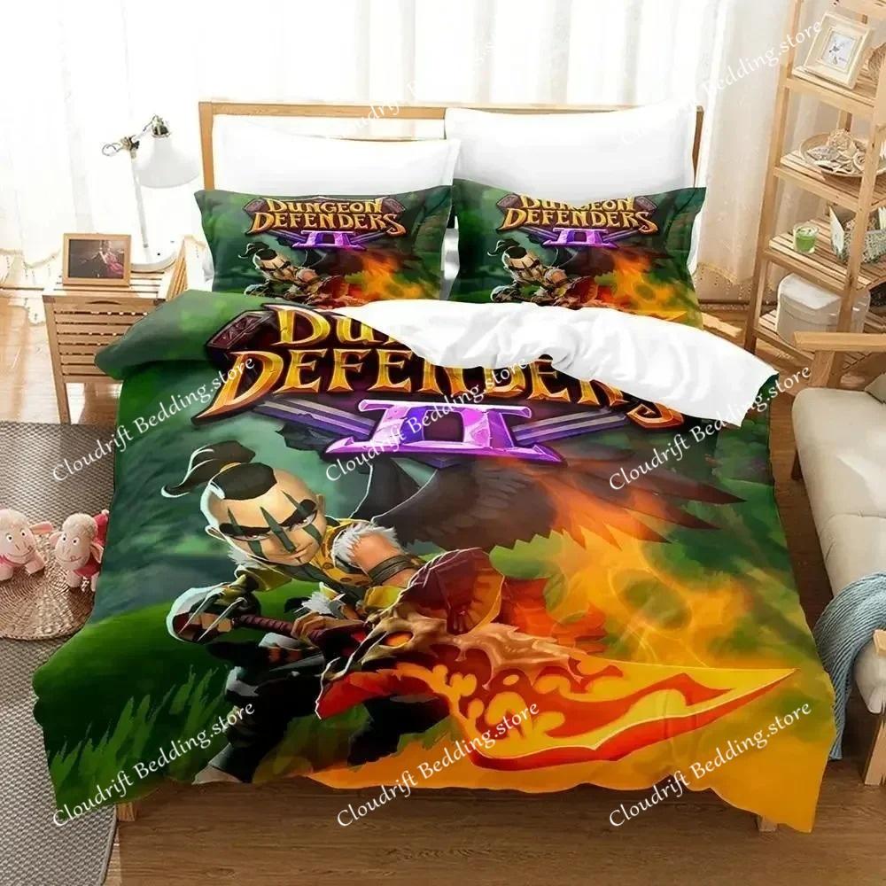 Game Dungeon Defenders Bedding Set Cartoon Anime Adult Kid Bedroom Duvet Cover Sets 3D Print Anime Home Textile