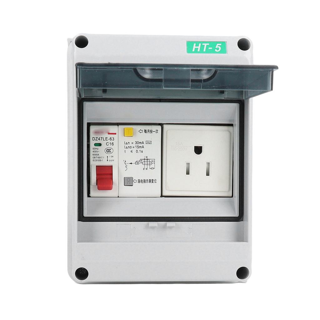 Distribution Box 1 Way 15A IP65 Waterproof Circuit Breaker Protection Case 110‑250VAC US Plug for In