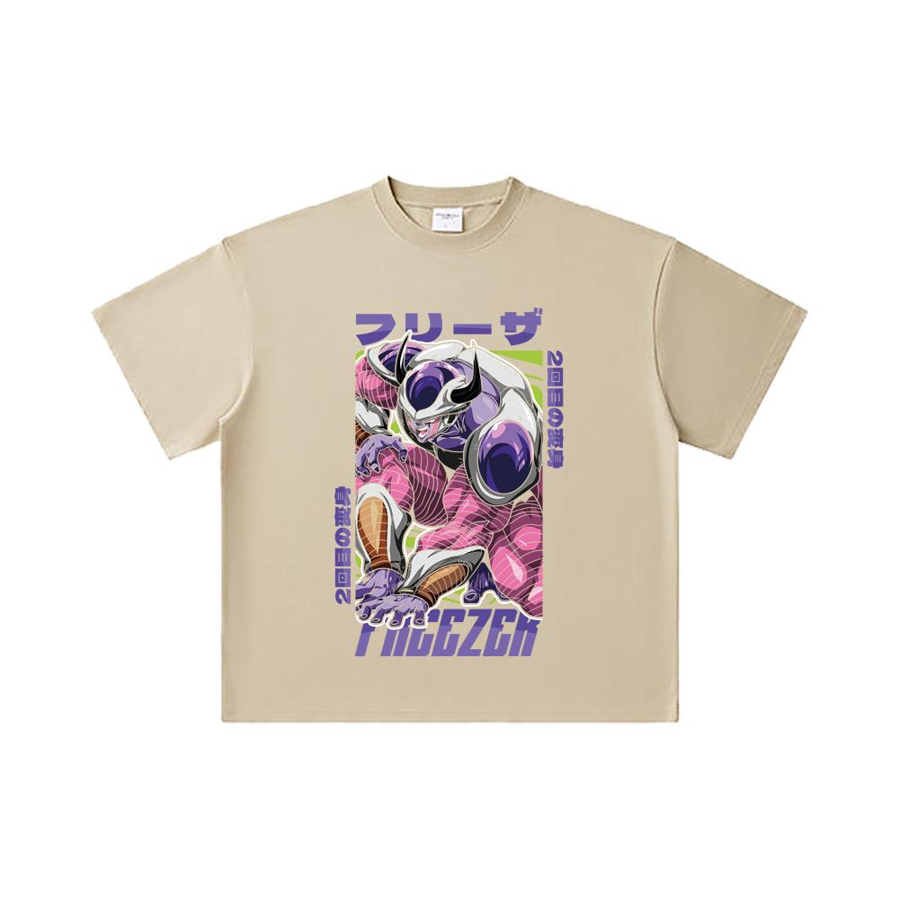 260 GSM Double Yarn 32 Count 100% Cotton Dragon Ball V72 King Cold Print Unisex Heavy Cotton T Shirt