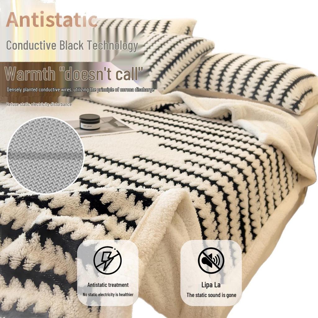 Thickened Milk Fleece Cationic Blanket - Office Nap, Sofa Cover, Shawl, Autumn/Winter Quilt