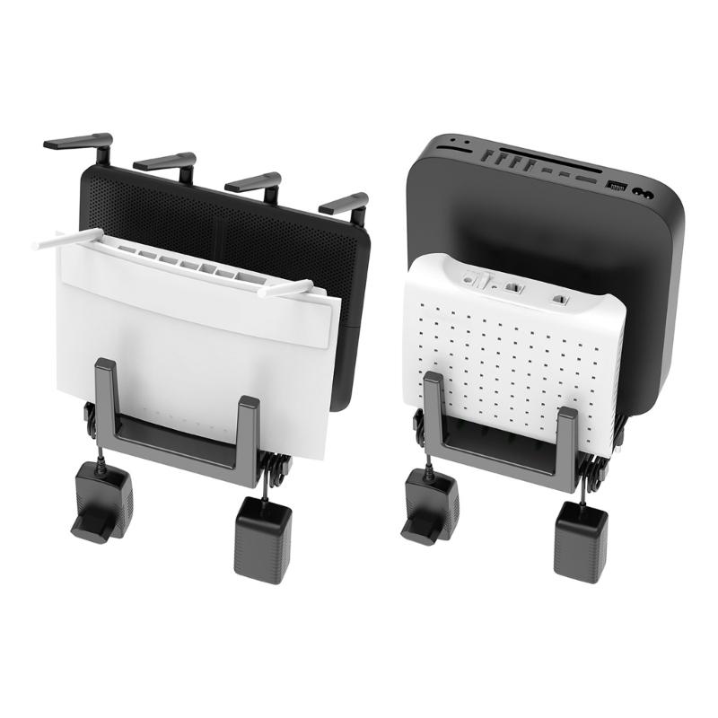 Universal Wall Mount Shelf For Routers Modems TVs Boxes Holds Devices Up To 45mm Thick With Cable Management Hooks