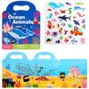 Reusable Bubble Sticker Book Set - 6 Themed Portable Activity Books Perfect for Kids' Imaginative Play and Fine Motor Skills
