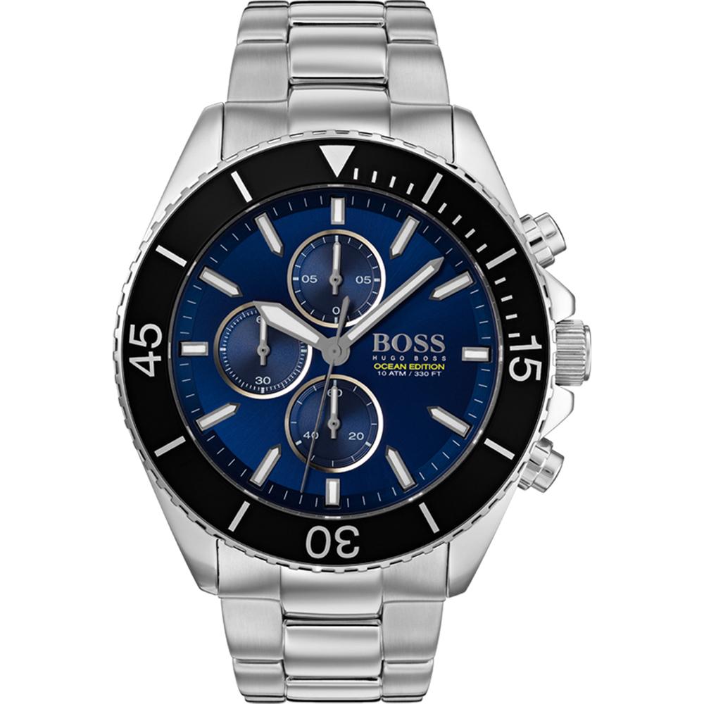 BOSS Ocean Edition Blue Dial Silver Stainless Steel Bracelet Men s Quartz Watch 1513704 синий