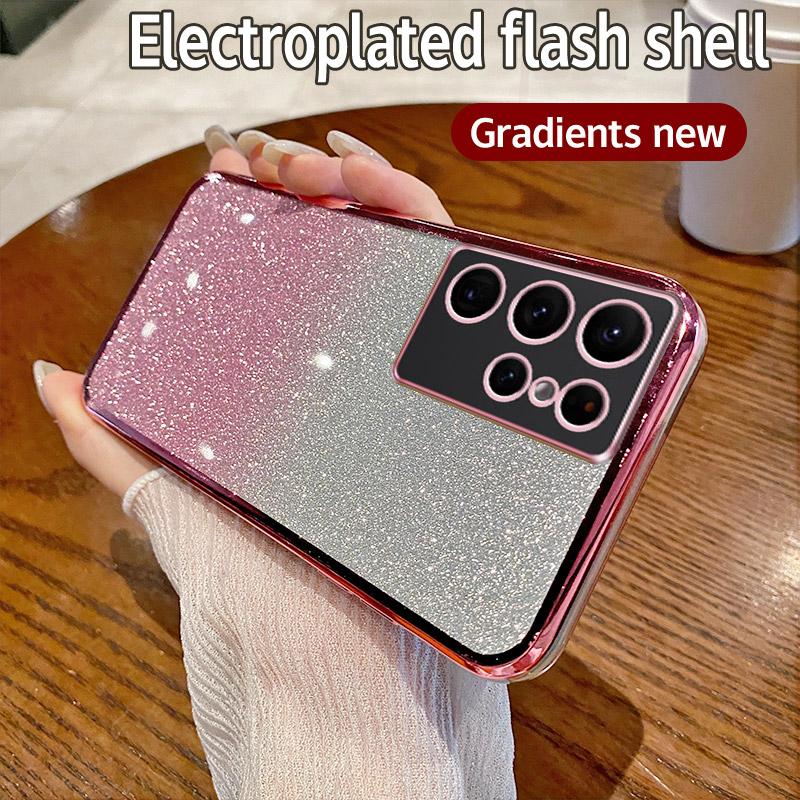 Glitter Clear Soft Phone Case For Samsung Galaxy S25 S24 S23 S22 S21 S20 FE Ultra S10 S9 S8 Plus A06 A16 A36 A55 A03 Core Cover