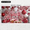 2D flaches Banner 1 Weihnachtshintergrund-Banner langlebige Zuckerstangen-Glocken-Kugel-Muster Dekoration Partyzubehör