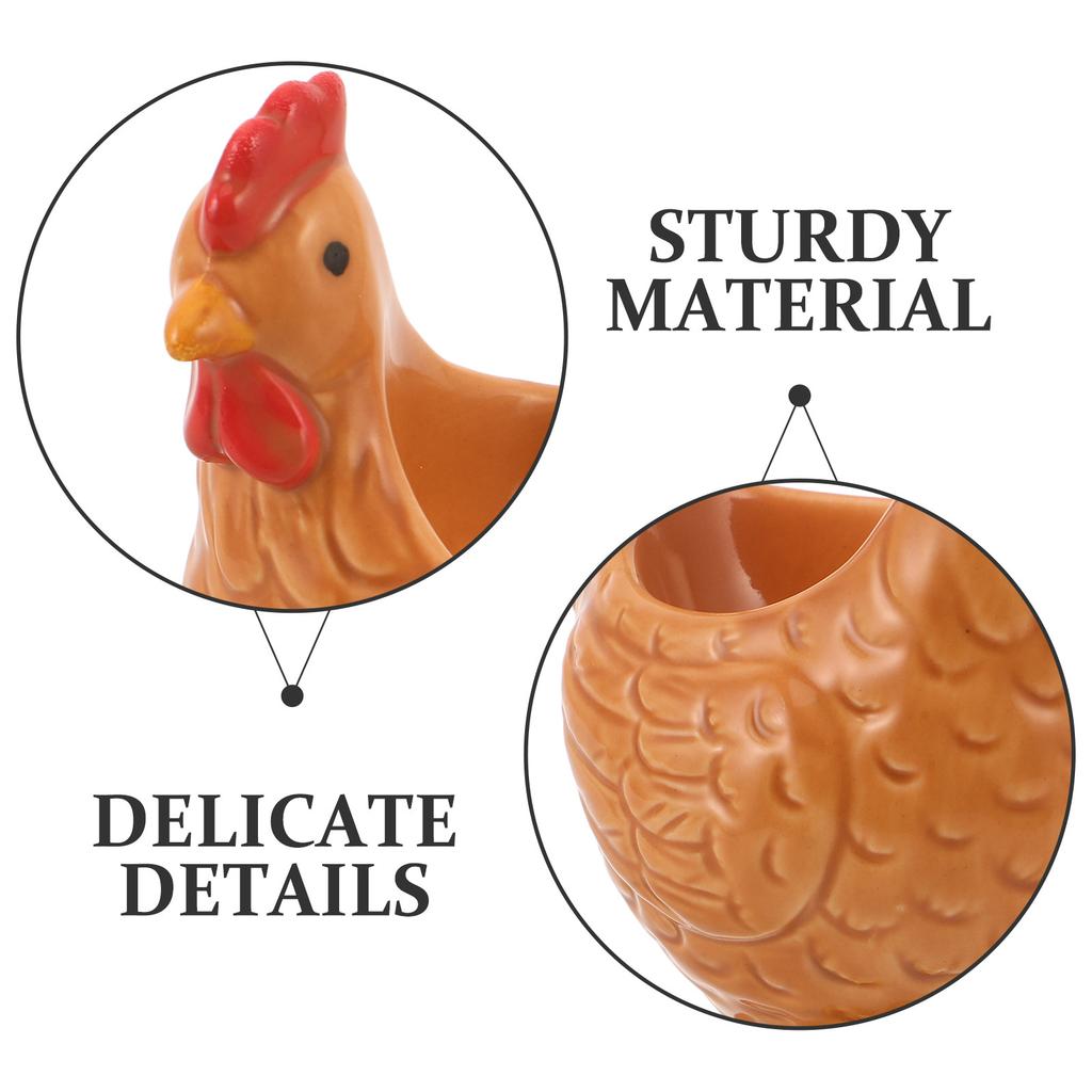 Ceramic Egg Holder Cute Chicken Design Dishwasher Safe Porcelain Egg Cup for Boiled Eggs Kitchen Counter Decor Farmhouse Easter