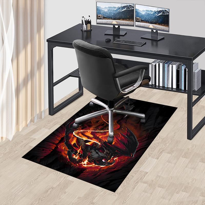 

Dragon,Lord of the Rings Polyester Office Carpet Chair Mats, Home Decor Dormitory Floor Protector with Anti-Skid Backing, Large Area Coverag 60cm by 90cm