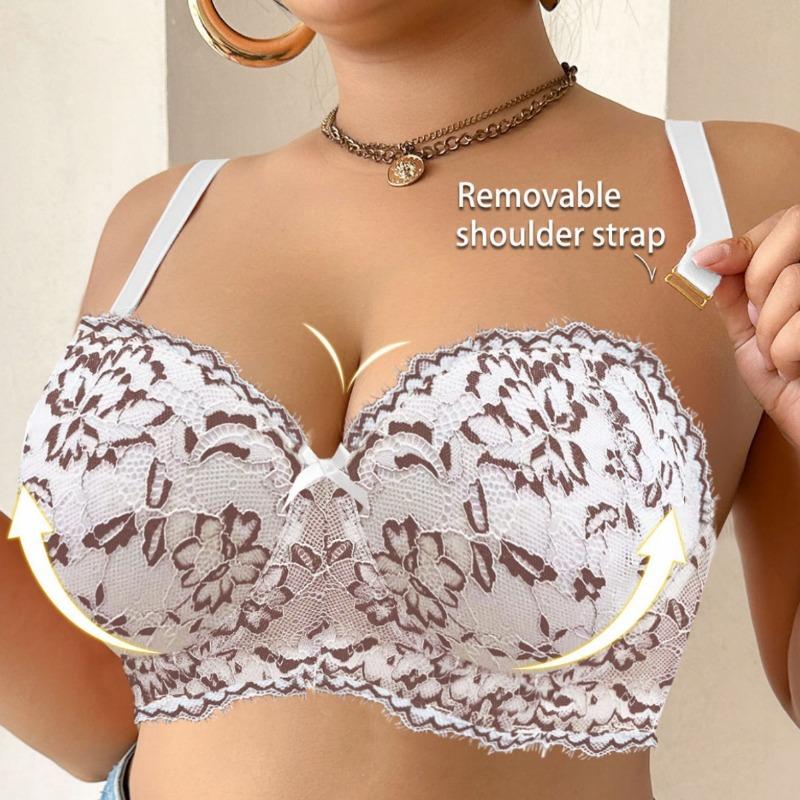 Plus Size Women Full Coverage Underwire Push Up Mesh Bra For Large Bust