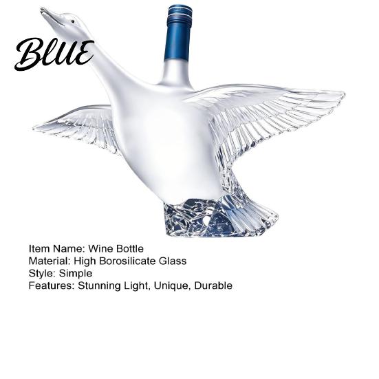 Decorative Liquor Bottle Goose Bird Shape Whiskey Decanter 3D Glass Animal Bar Cabinet Decor for Display 350ml Art Wine Dispenser Home Design