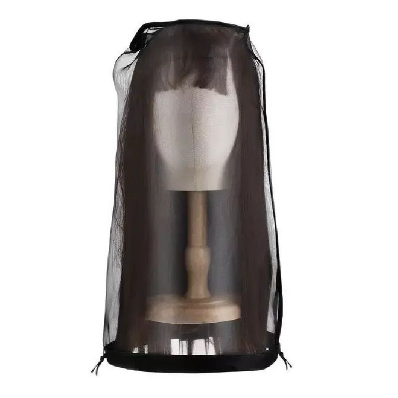 

Cross-Border New Adjustable Wig Bag Portable Wig with Drawstring Dust Cover Travel Wig Buggy Bag Anti-Gray Black wig dust cover 1 (outside dust cover only)