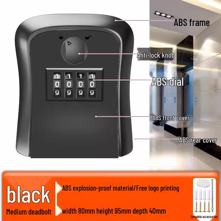 Wall-Mounted Anti-Theft Key Lock Box for Homes and Construction Sites