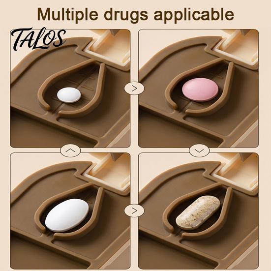 Talos Pill Cutter Splitter, Moisture-Proof Separate 2 in 1 Case, Food-Grade PP Portable Pills Organizer, for Small And Tiny