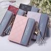 Fashion Women Short Wallets Pu Leather Tassel Zipper Small Purse Holder Cards