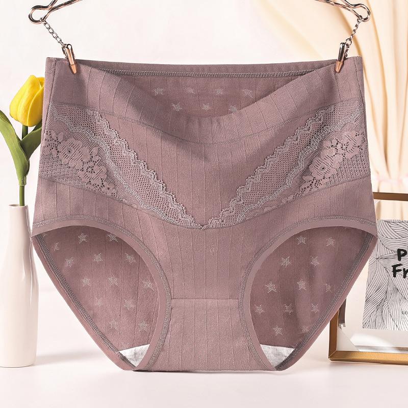 

Трусики-треугольники с кружевной отделкой с высокой посадкой для женщин среднего и пожилого возраста, трусики большого размера 6XL