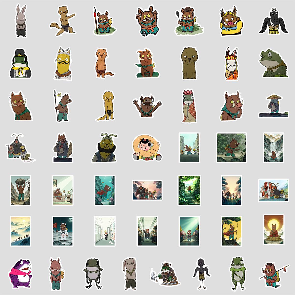 50 Cartoon Langlang Mountain Little Monster Stickers for Phone & Luggage Decoration - Cute Anime Graffiti Stickers