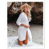 2025 Beach Style Vacation Bikini Cover-Up with Jacquard Sun Protection Shirt