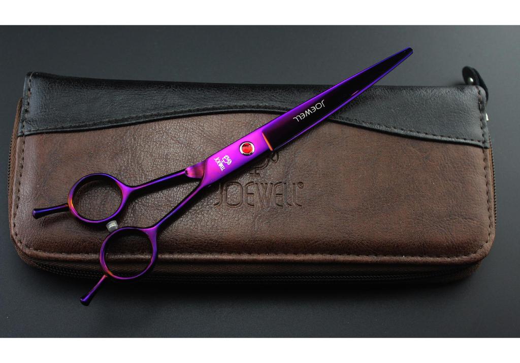 7.0-Inch Double-Tail Hand-Shaped Curved Pet Grooming Scissors (5 Colors)