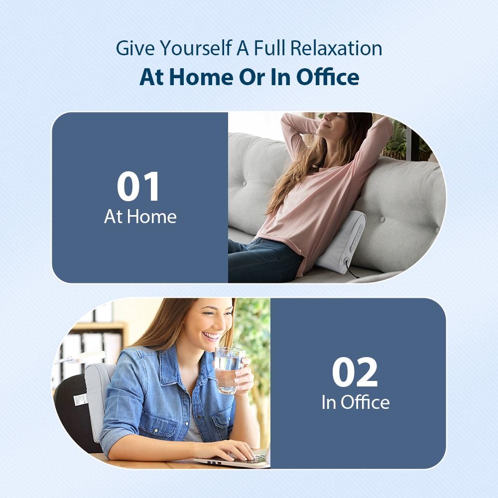 Multifunctional Neck And Back Massage Pillow 20 Heads Shiatsu Kneaded Massager Waist Body Constant Temperature Pillow Cushion