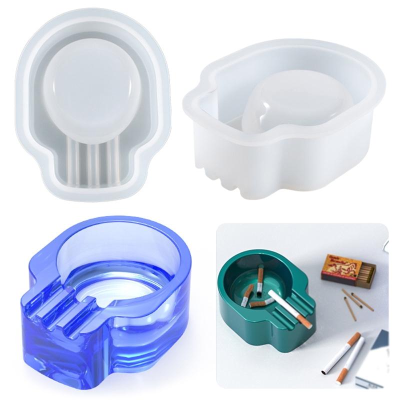 Silicone Ashtray Resin Mold Expoy Resin Casting Mold Round Jewelry Box Molds for DIY Crafts Trinket for Case Home Decora