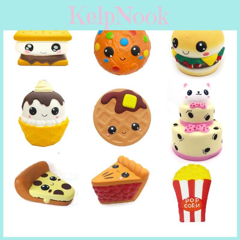 Adorable Squishy Ice Cream Cone Pu Filled Cookie And Waffle Pizza Simulation Toy