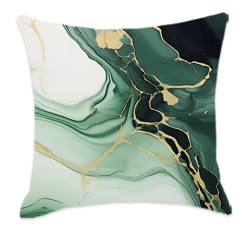 Green Marble Gilded Soft Backrest Cushion for Home & Car