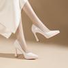 Women's Waterproof Platform Pointed Toe Stiletto High Heels - Professional Bridesmaid Banquet Shoes