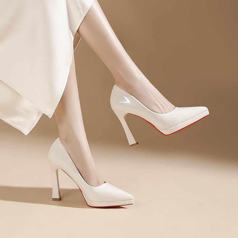 Women's Waterproof Platform Pointed Toe Stiletto High Heels - Professional Bridesmaid Banquet Shoes