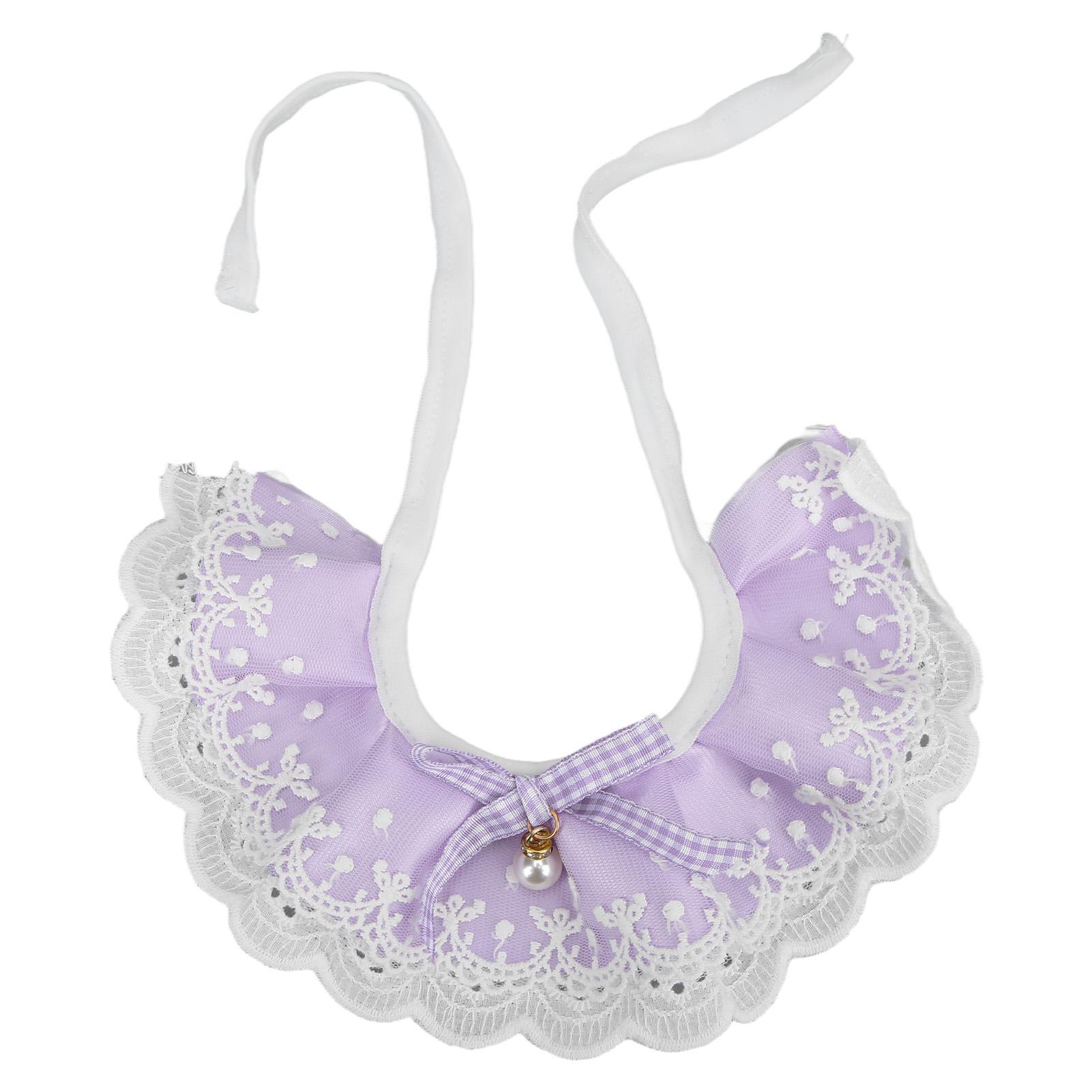 

Cat Lace Scarf Breathable Soft and Comfortable Cute Lace Princess Pet Saliva Towel for Small Medium L фіолетовий