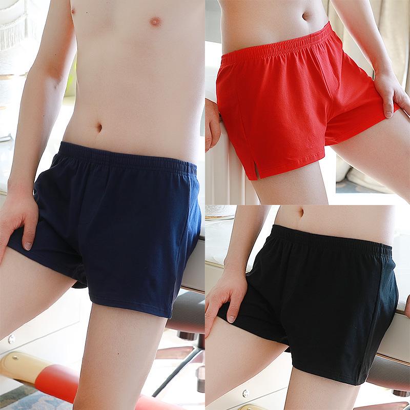 Men's Pure Cotton Mid-Waist Boxer Briefs - Loose A-line Plus Size Shorts