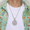 Exaggerated Rhinestone Star Pendant with Cuban Chain