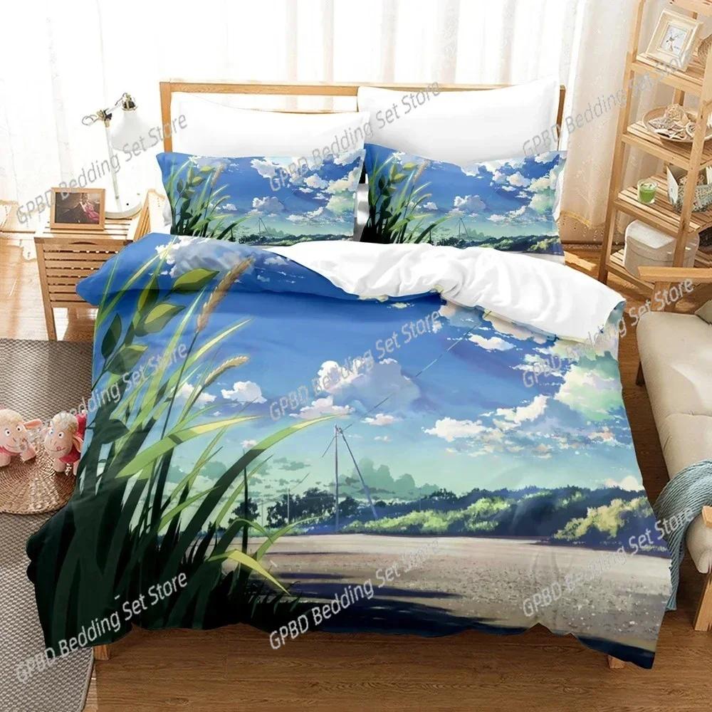 Luxury New 3D Print Japan 3D Anime 5 Centimeters Per Second Bedding Sets Duvet Cover Set Full Queen King Bedclothes Bed Linen