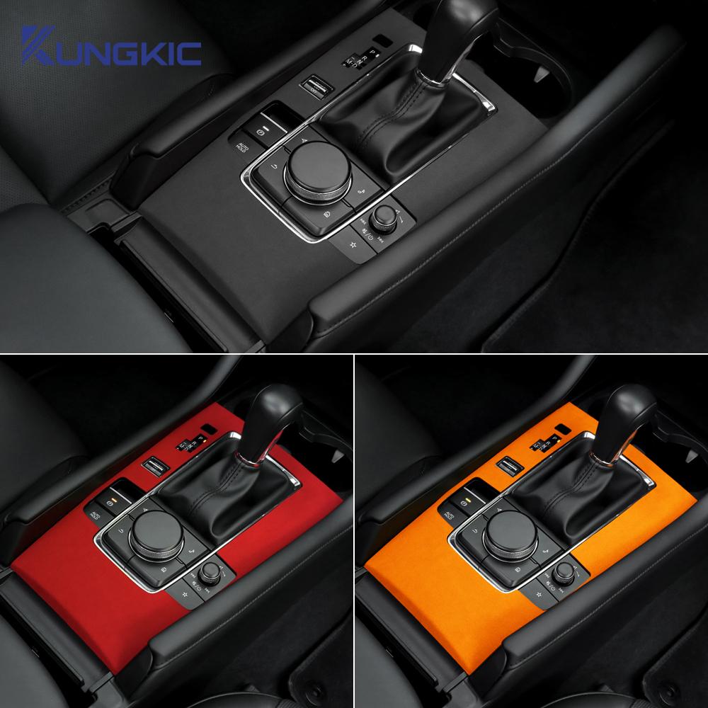 For Mazda 3 Axela BP 2019 2020 2021 2022 2023 2024 2025 Top Suede Trim Sticker Car Automatic Gear Shift Panel With Sports Button