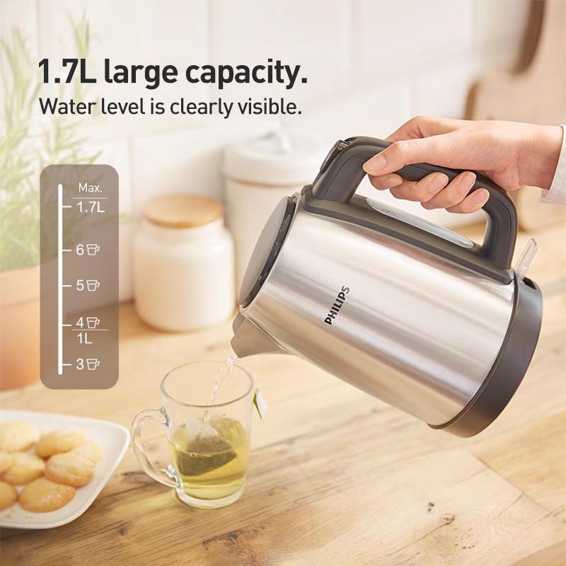 Philips HD9350/90 Electric Kettle 1.7 L Capacity Comes with a Compatible Country Plug 1850 W