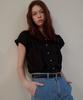 Shearing Puff Blouse_[Black]