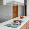 2x GLASS PROTECTIVE PLATE FOR STOVE 40x52 COFFEE
