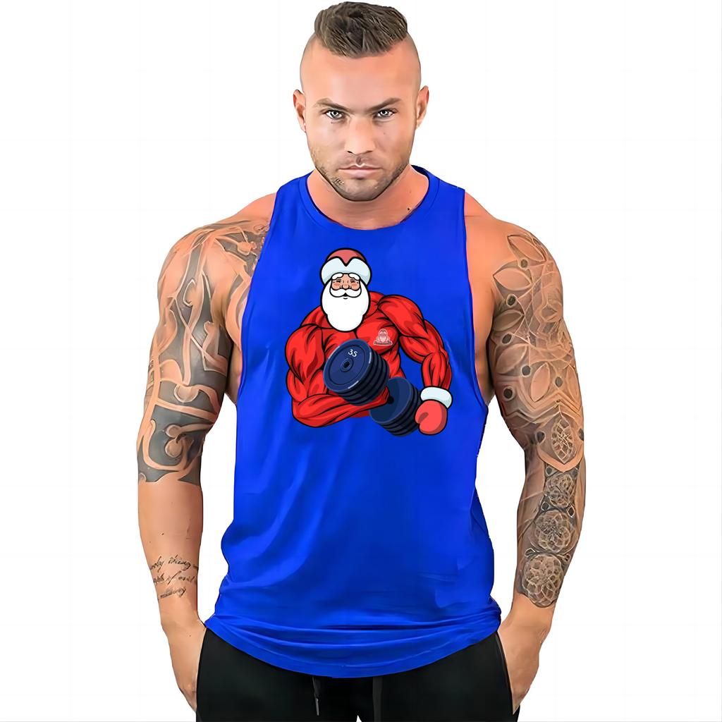 Gym Sports Men's Vest Fashion Multi-color Fun Printed Tracksuit Top Comfortable Lightweight Breathable Quick-drying Vest Top