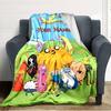 Name Custom Adventure-Time Print Flannel Blanket High Quality Warm Comfortable Cover for All Seasons Perfect for Gifts Home Decor