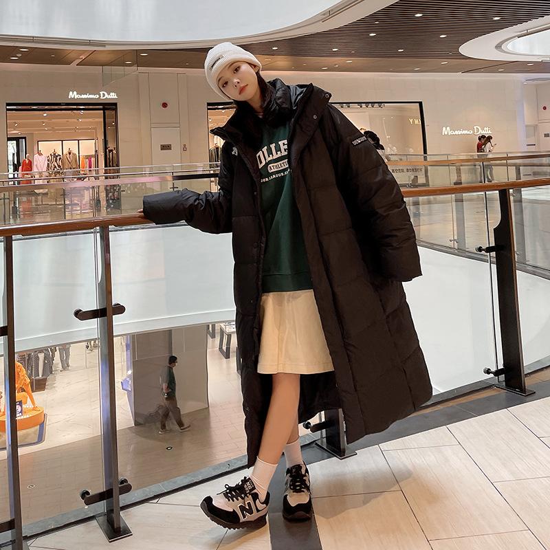 

Long Down Jacket for Male and Female Couples, Same Style, Korean Long Over-the-knee Down Jacket, Thickened and Warm White Duck Down Jacket for Men M