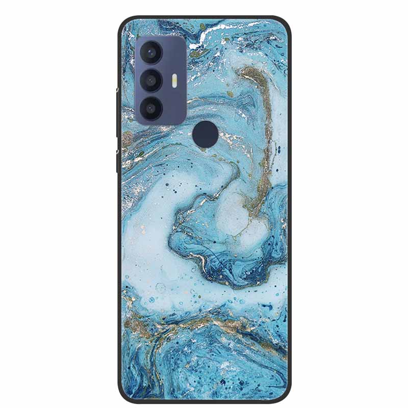 For TCL 30 SE Case Soft Silicone Marble TPU Black Cover for TCL 305 306 30SE 6.52'' Phone Back Cases for TCL30SE 6165H Coque New
