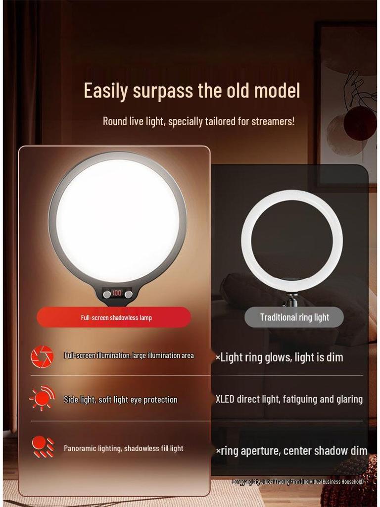 LED Live Streaming Selfie Light: Desktop & Floor Standing