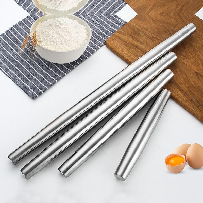 Filled Solid Rolling Rod Baking Tools Dumpling Skin Round Stick Noodle Tool Cake Decorating Tools 304stainless Steel Rolling