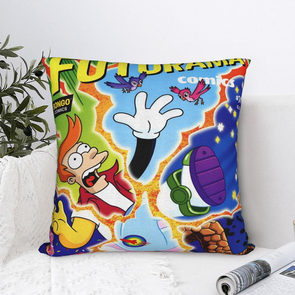 Futuramas Cartoon Comic Pillowcases Merch Soft Cushion Cover Gift  Pillow Case Cover Living Room Multiple Sizes