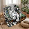 White Tiger Fantasy 3 Theme blanket Lightweight Warm Flannel Blanket Decorative Throw Blanket for Home Decoration