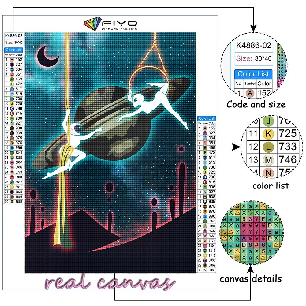 DIY 5D Diamond Painting Artistic Moon and Starry Sky Cross Stitch Kit Full Drill Embroidery Mosaic Art Picture of Rhinestones Gift