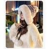 Women S Winter Knit Hat With Pom Pom Earmuff Thick Warm Large Size